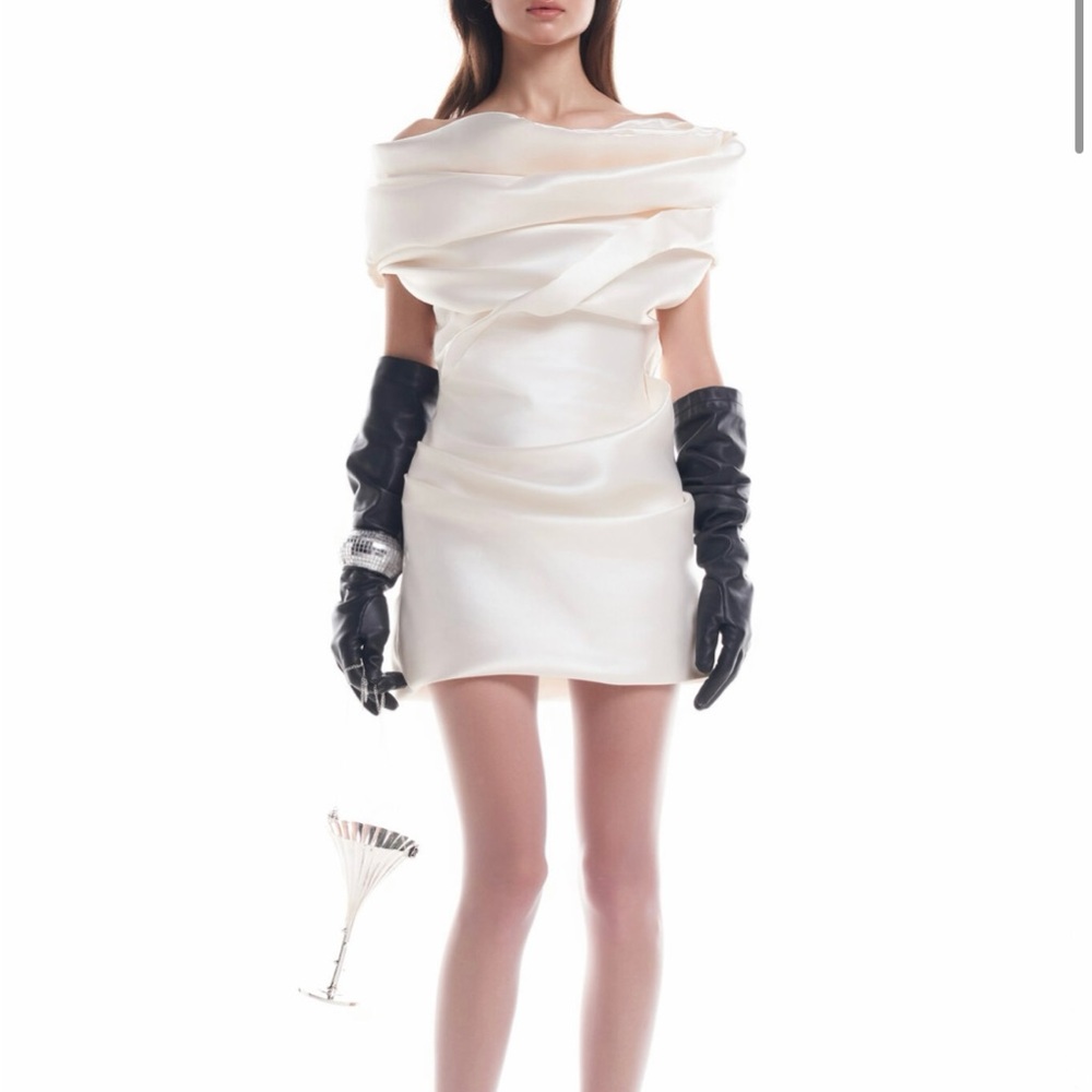 DATT Rose draped taffeta dress